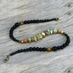 Beaded bracelet with turquoise accents.