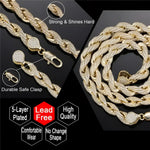 Gold-toned, braided chain necklace.