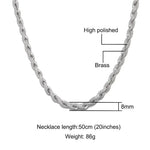 Silver-toned twisted rope chain.