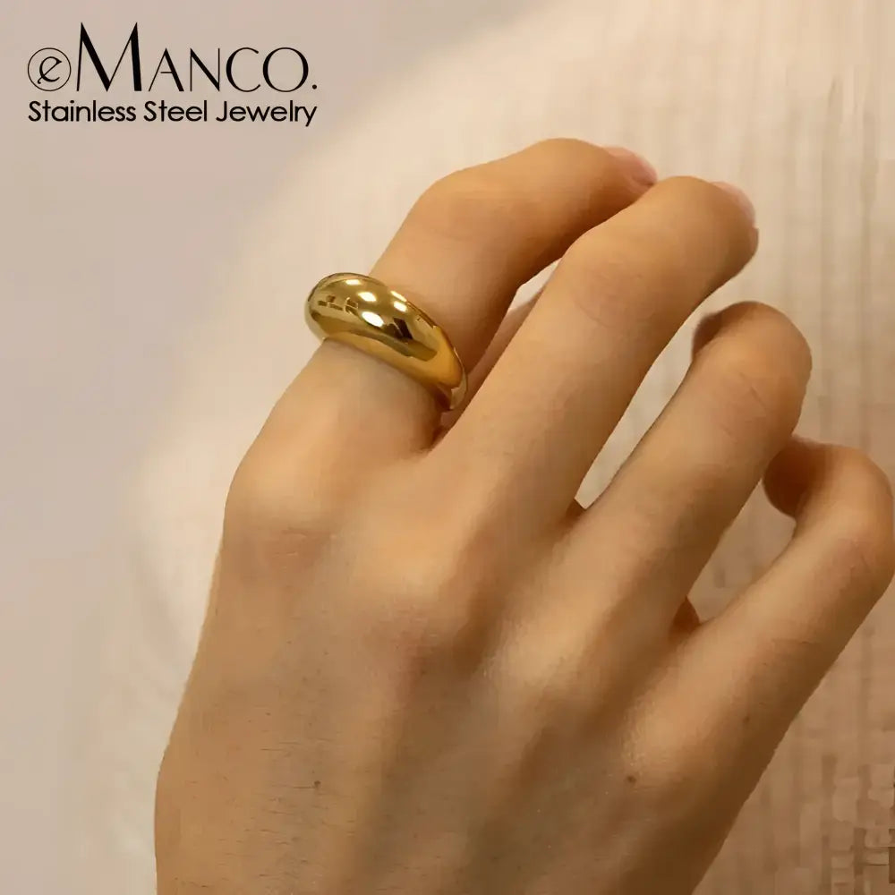 Shiny gold dome ring.