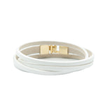 Double Wrap Slit Bracelet - Golden Hook Clasp