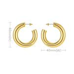 Pair of gold hoop earrings.