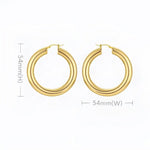 Pair of gold hoop earrings.