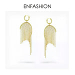 Gold-toned fringe earrings.