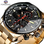 Gold-tone chronograph stainless steel wristwatch from Forsining luxury jewelry collection
