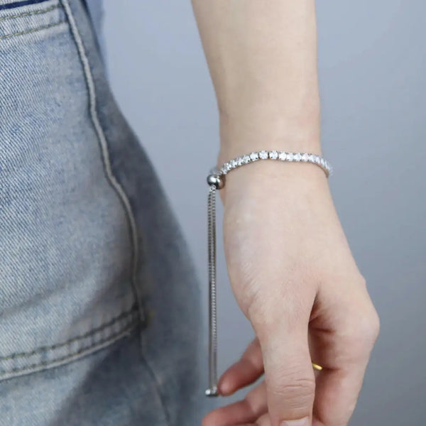 Sparkling silver bracelet.