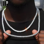 Two diamond tennis necklaces.