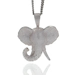 Silver elephant pendant necklace.