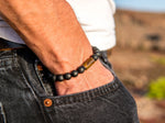 Lava Bracelet with 8mm Tiger Eye for Men