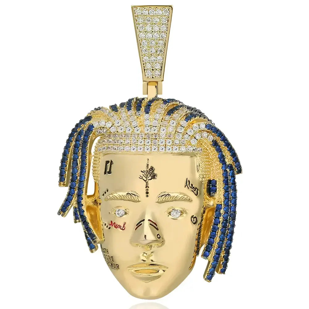 Gold-tone XXXTentacion pendant.