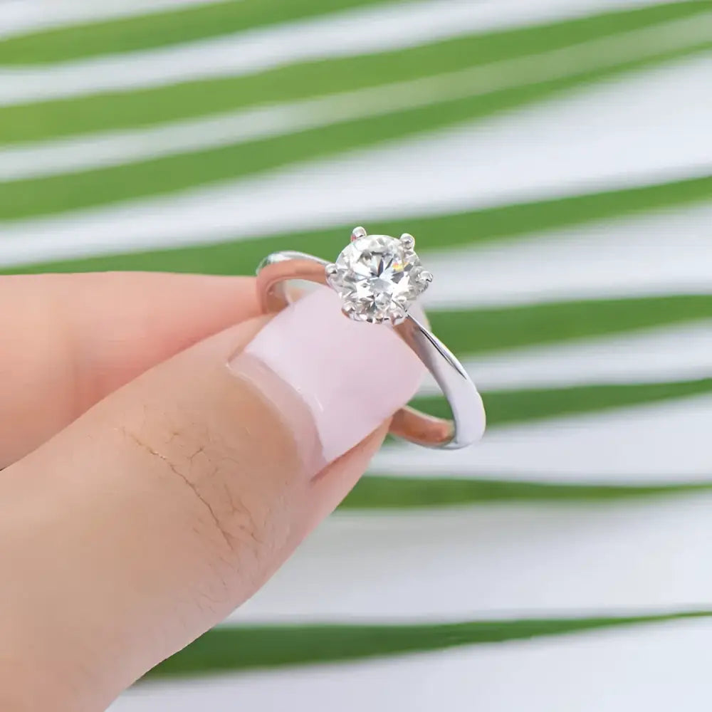 Sparkling diamond solitaire ring.