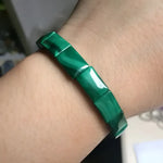 Green malachite bracelet.