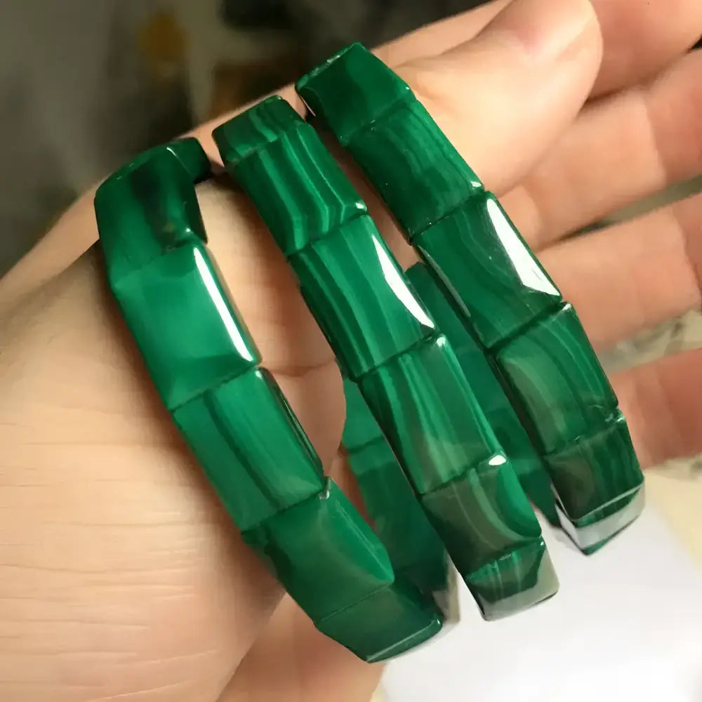 Green malachite bracelet.