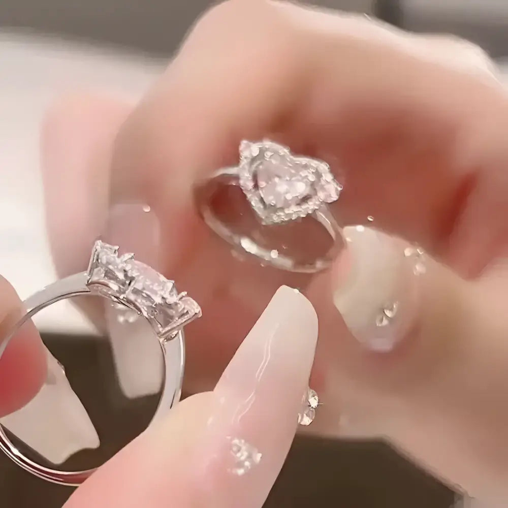 Sparkling silver rings.