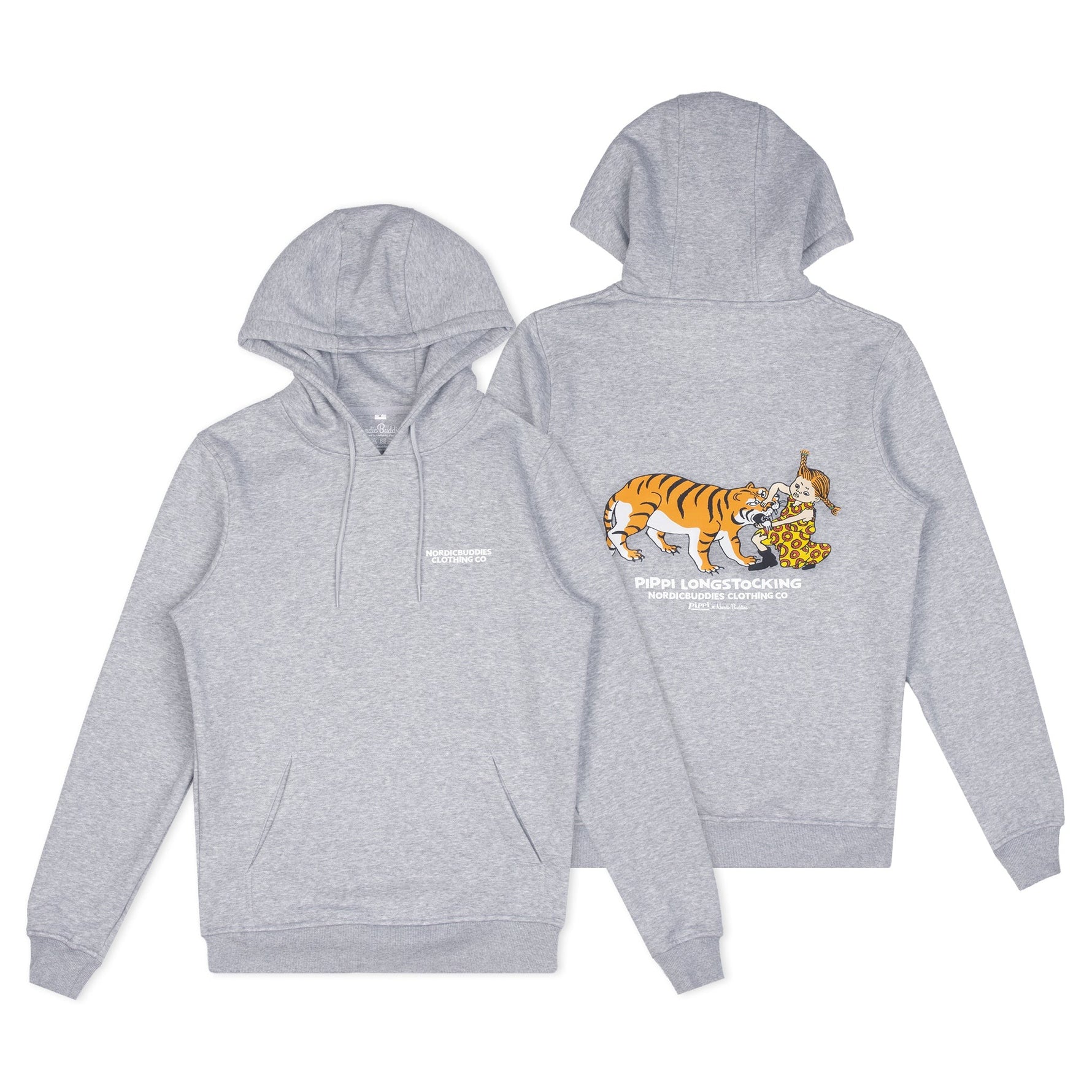 Pippi Longstocking Unisex Heavy Hoodie - Grey