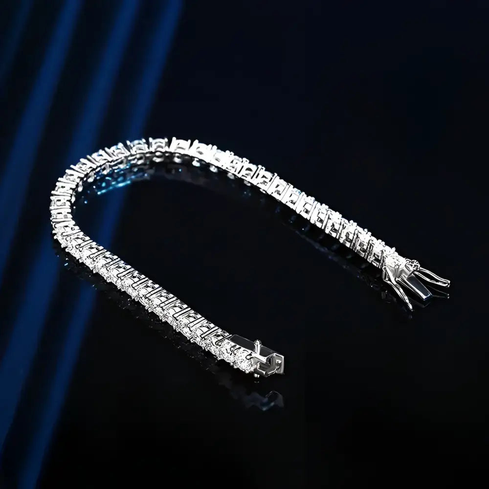 Sparkling silver tennis bracelet.