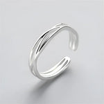 Silver criss-cross ring.