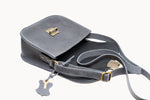 Natural Leather Saddle Bag Medium – Grey