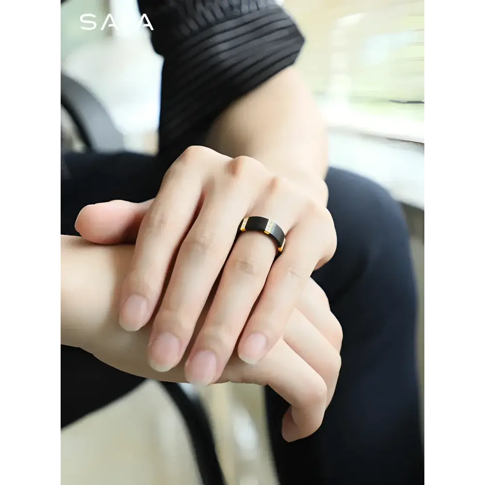 Black and gold ring.