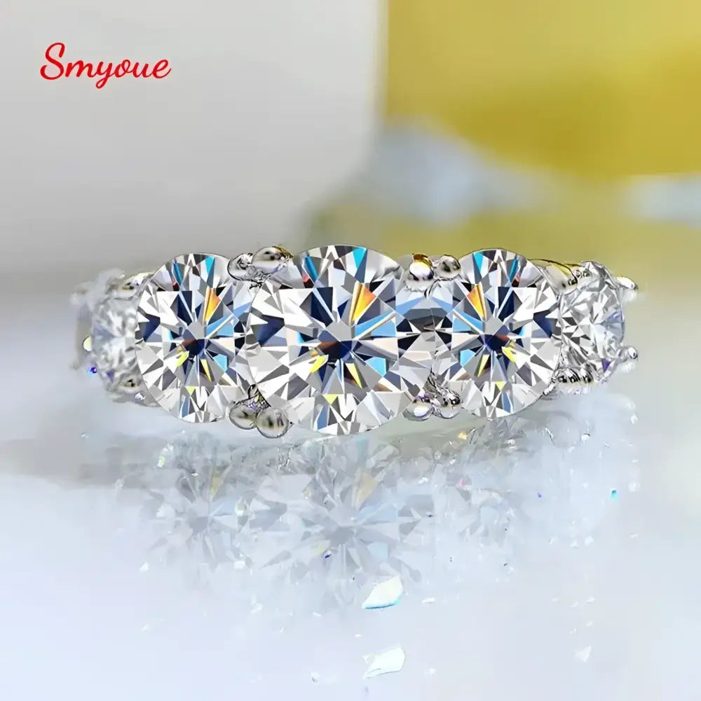 Sparkling three-stone diamond ring.