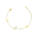 Gold butterfly charm bracelet.