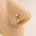 Gold butterfly nose ring.