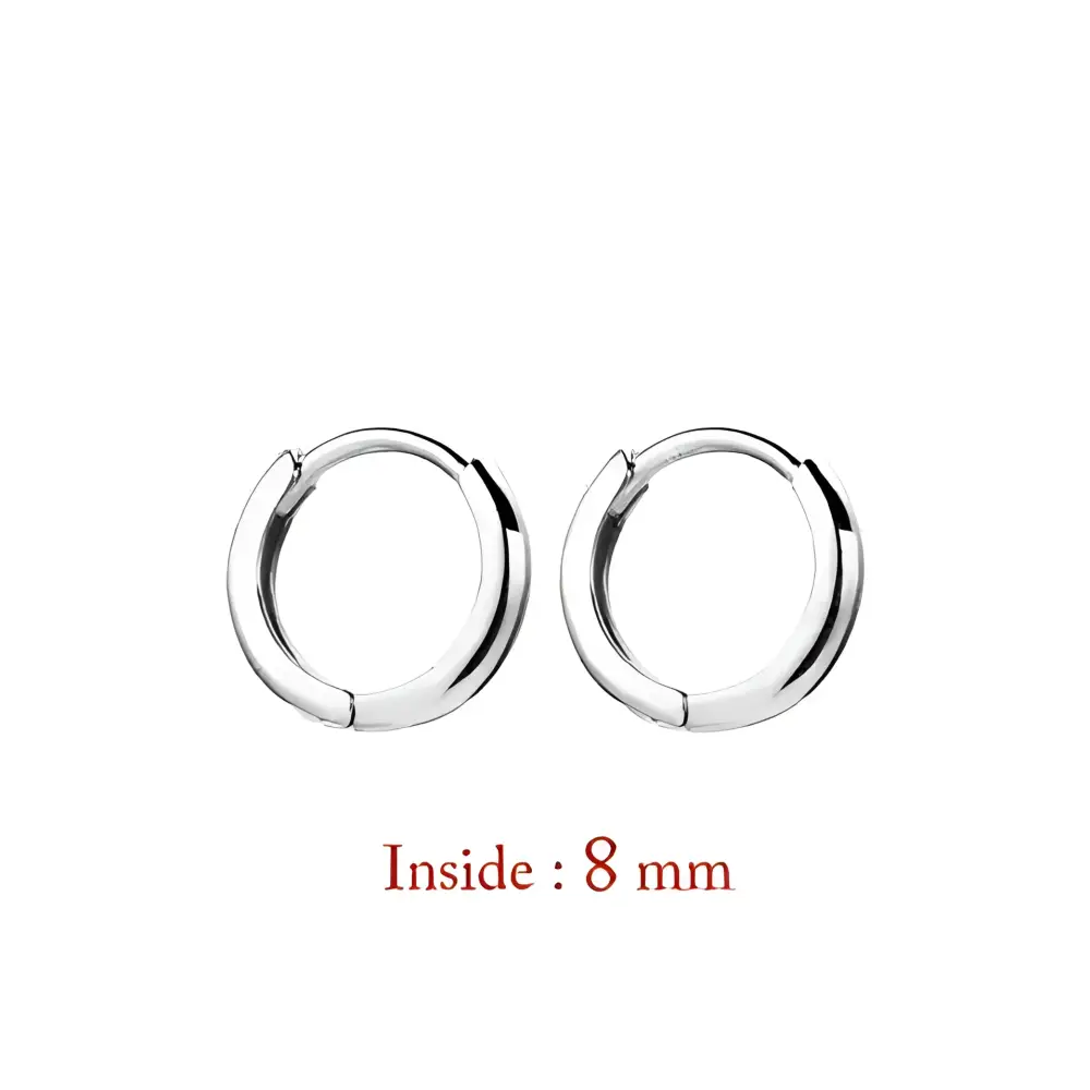 Pair of silver hoop earrings.