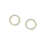 Pair of diamond circle earrings.