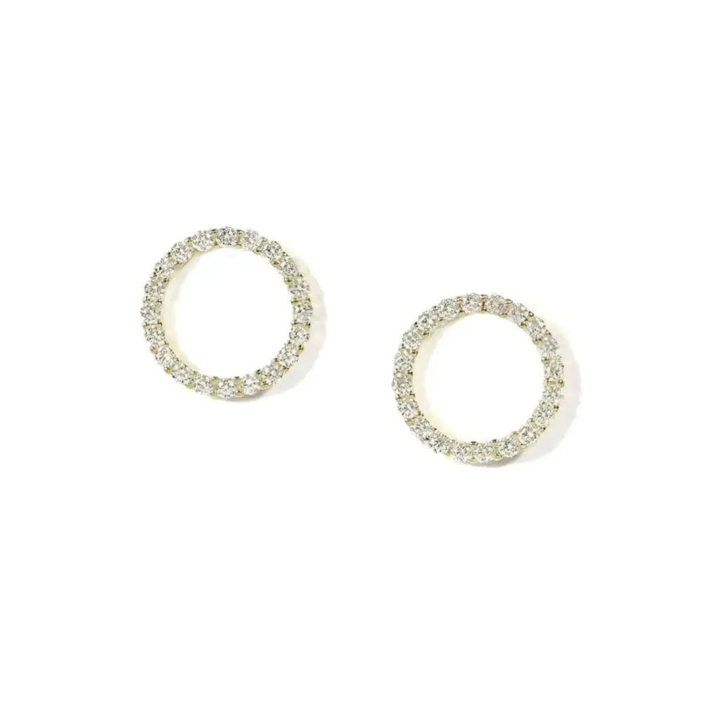 Pair of diamond circle earrings.