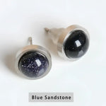 Blue sandstone stud earrings.