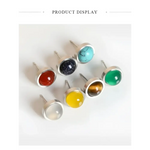 Colorful gemstone stud earrings.