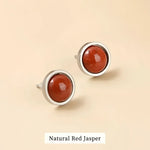 Red jasper stud earrings.