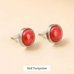 Red turquoise stud earrings.
