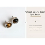 Tiger’s eye stone stud earrings.