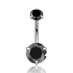 Black gem belly ring.