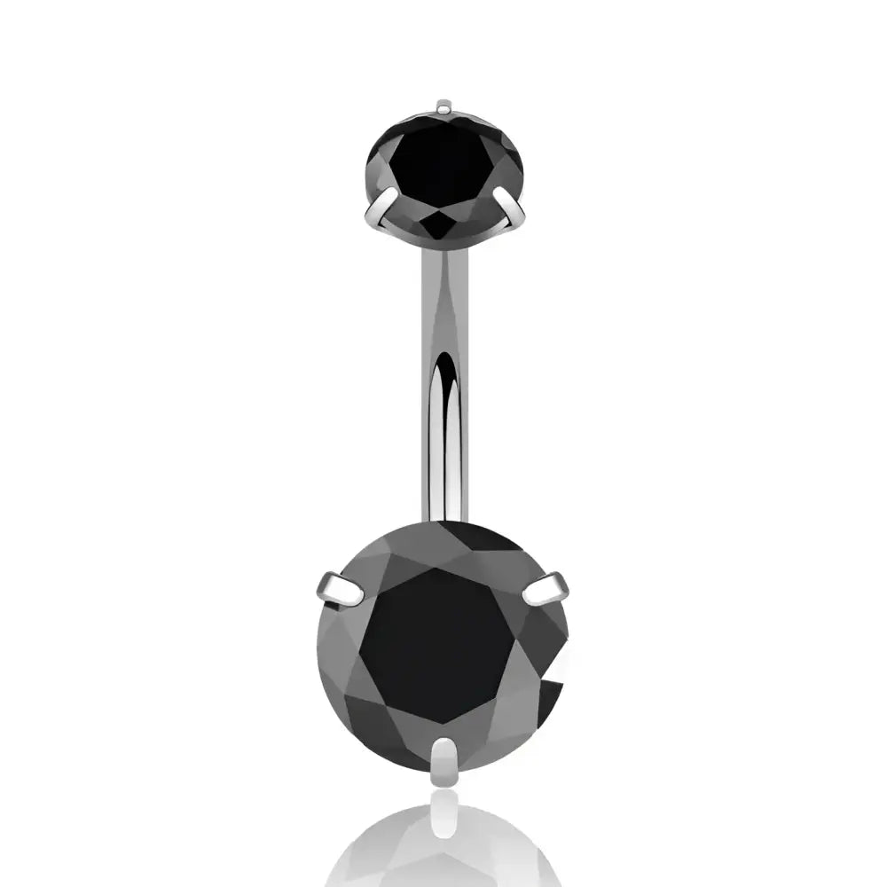 Black gem belly ring.