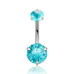 Turquoise gem belly ring.