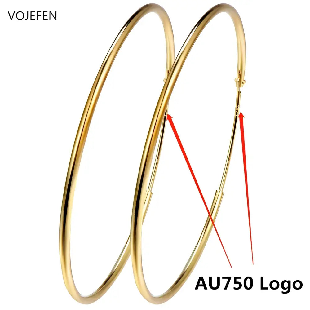 Gold hoop earrings.