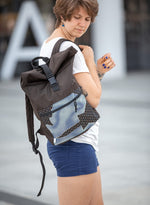 Waterproof Rolltop Backpack - Orange Pattern