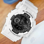 White G-Shock Casio Sport Watch showcasing durable analog-digital watch accessories
