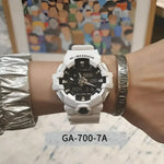 White G-Shock Casio Sport Watch showcasing durable sport watch and jewelry style
