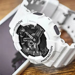White G-Shock Casio sport watch displayed as durable jewelry accessory
